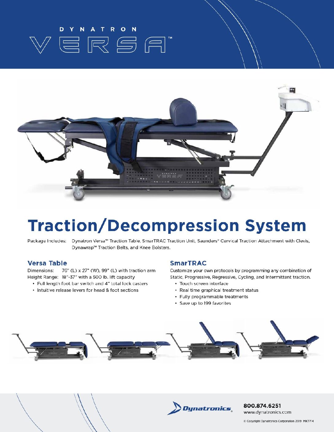 DYNATRONICS VERSA 4 SECTION HI LO TRACTION TABLE